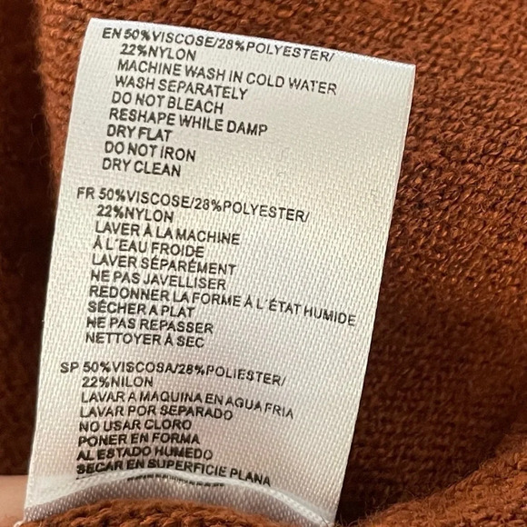 Moth Anthropologie Women's Pullover Rust Poncho Sweater Medium - Picture 9 of 11